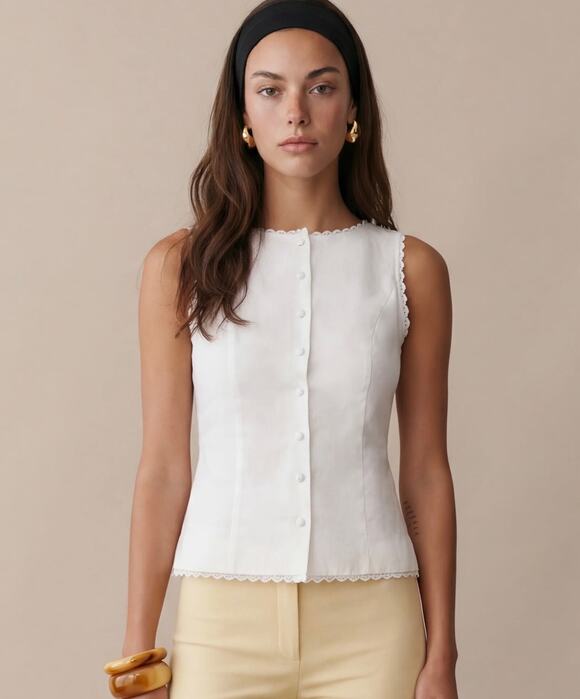 Kourt Tops - New Kourt Micah Top ivory blouse size 4 $147